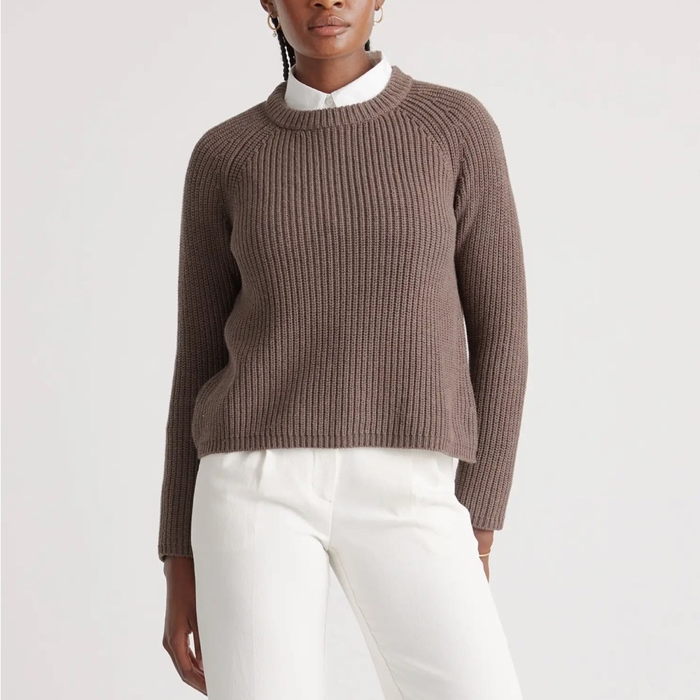 Quince 100% cotton fisherman crew sweater - size medium